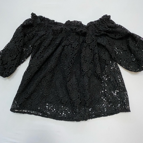 Anthropologie Tops - Maeve by Anthropologie Black Guipure Lace Off-The-Shoulder Top